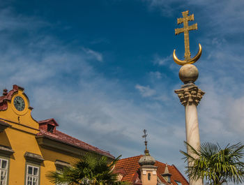 Low angle view of traditional building against sky