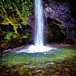 Scenic view of waterfall