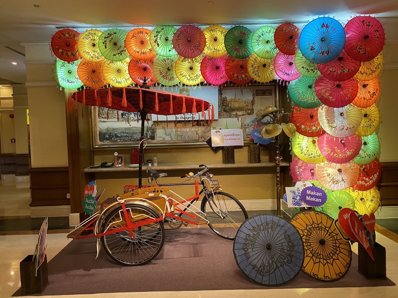 BICYCLES IN MARKET STALL WITH GRAFFITI