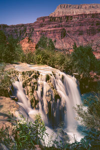 Scenic view of waterfall