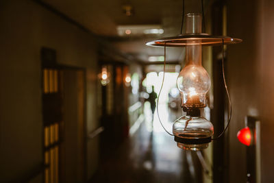 Close-up of illuminated light bulb