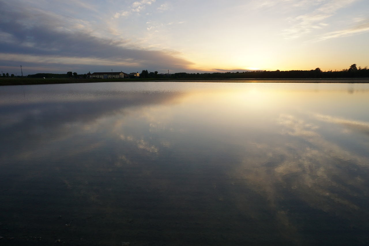 SCENIC VIEW OF LAKE DURING SUNSET