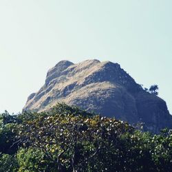 Scenic view of mountains against clear sky