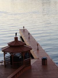 View of pier on lake