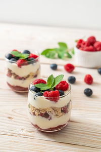 Close-up of dessert on table