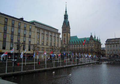 View of buildings in city against sky