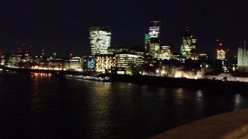 Illuminated city at night