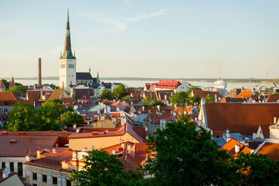 High angle view of cityscape