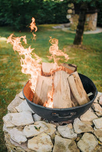 View of firewood on wood