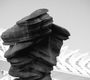 Low angle view of statue against the sky