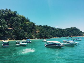 Boats in calm sea