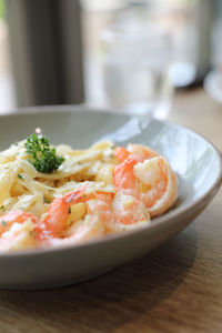 Close-up of meal served in plate on table