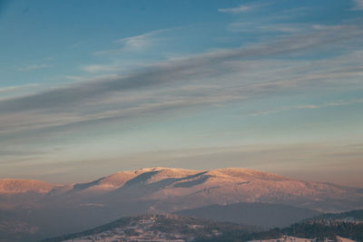 Perfectly frosty morning at the top of ochodzita hill in the polish beskydy mountains