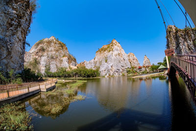 Reflection of trees in lake