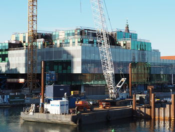 Cranes at waterfront