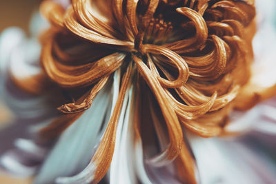 Close-up of rope on table