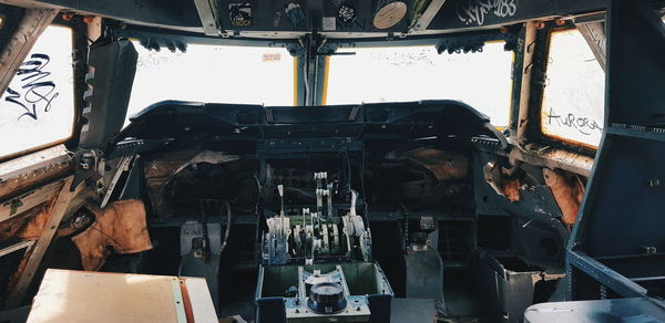 Interior of abandoned airplane