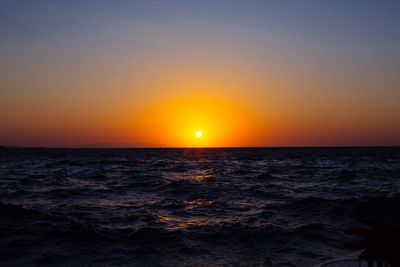 Scenic view of sea against dramatic sky