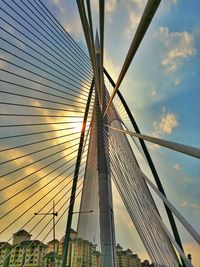 Low angle view of bridge against sky