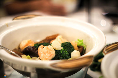 Close-up of meal served in bowl