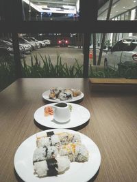 Close-up of food on table