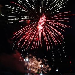 Low angle view of firework display