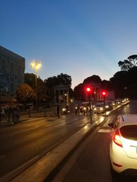 Cars on road at night