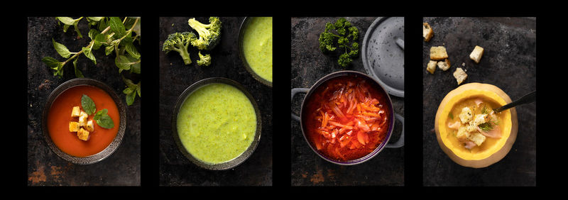 Directly above shot of fruits served in plate