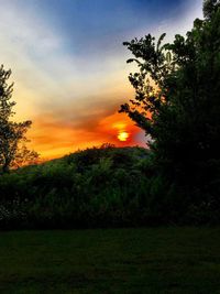 Scenic view of sunset over landscape