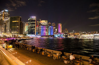 Illuminated city at night