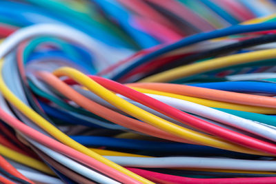 Full frame shot of multi colored cables