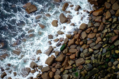 Close-up of rock in sea