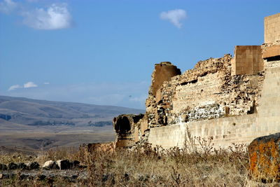 View of old ruins of building