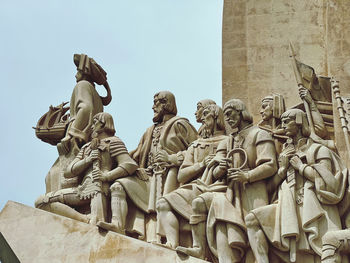 Low angle view of statue against clear sky