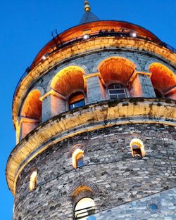 Low angle view of historical building against clear sky
