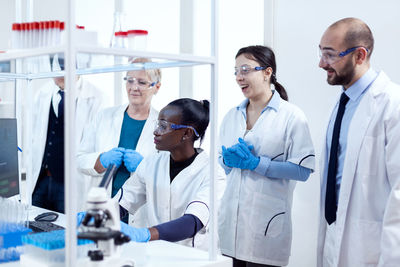 Female doctor working at clinic