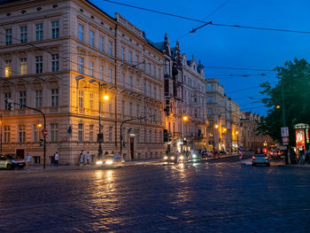 Illuminated city at night