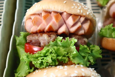 Close-up of burger