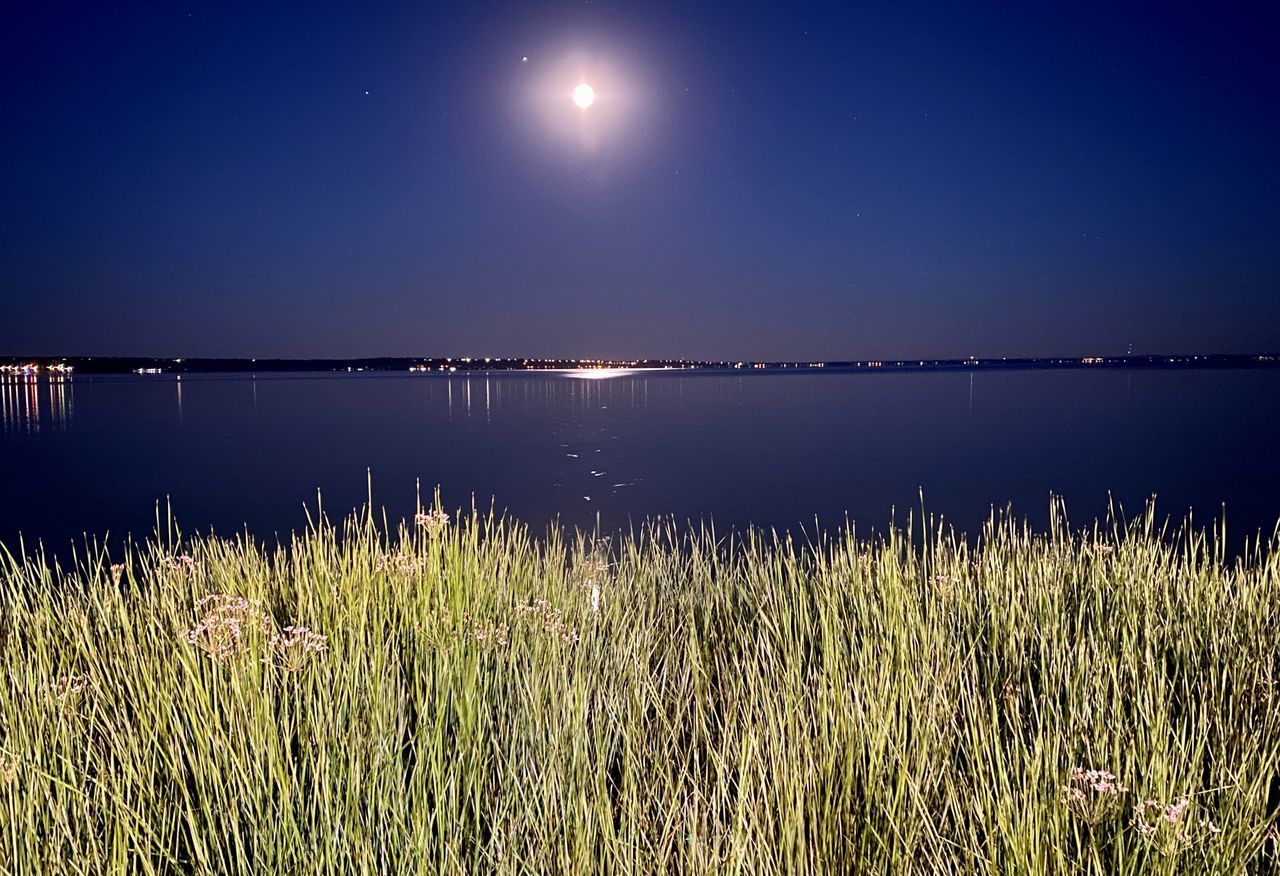 SCENIC VIEW OF LAKE AT NIGHT