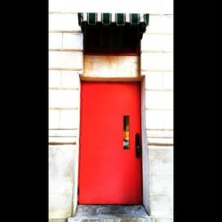 Closed door of house