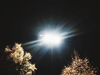 Low angle view of illuminated building