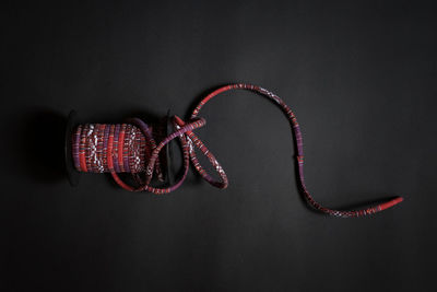 Close-up of an animal skull on wall