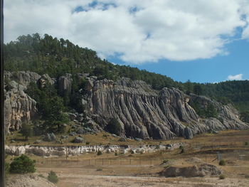 Scenic view of landscape against cloudy sky