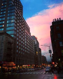 City street at sunset