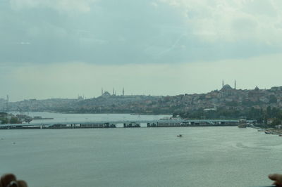 View of river against cloudy sky