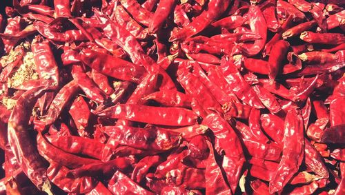 Full frame shot of red chili peppers