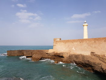  lighthouse on the atlantic coast of rabat, morocco