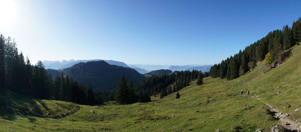 Scenic view of landscape against clear sky