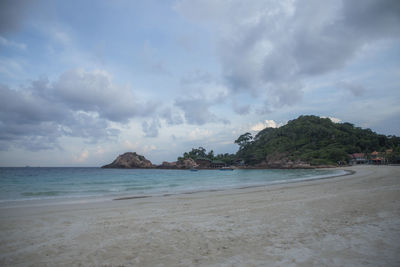 Scenic view of beach against sky