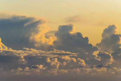 Low angle view of clouds in sky during sunset